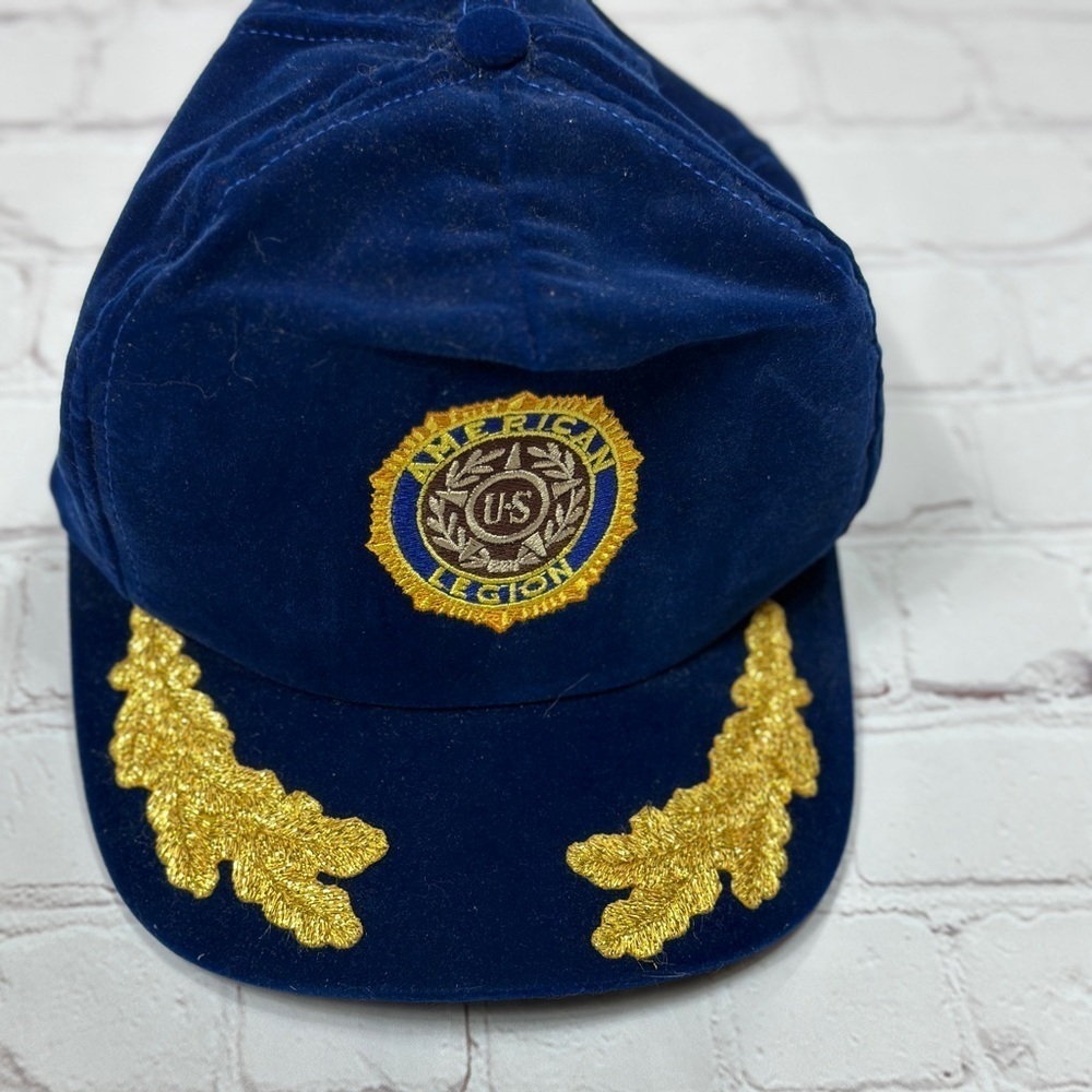 Vintage AMERICAN LEGION velour velvet made in USA hat cap